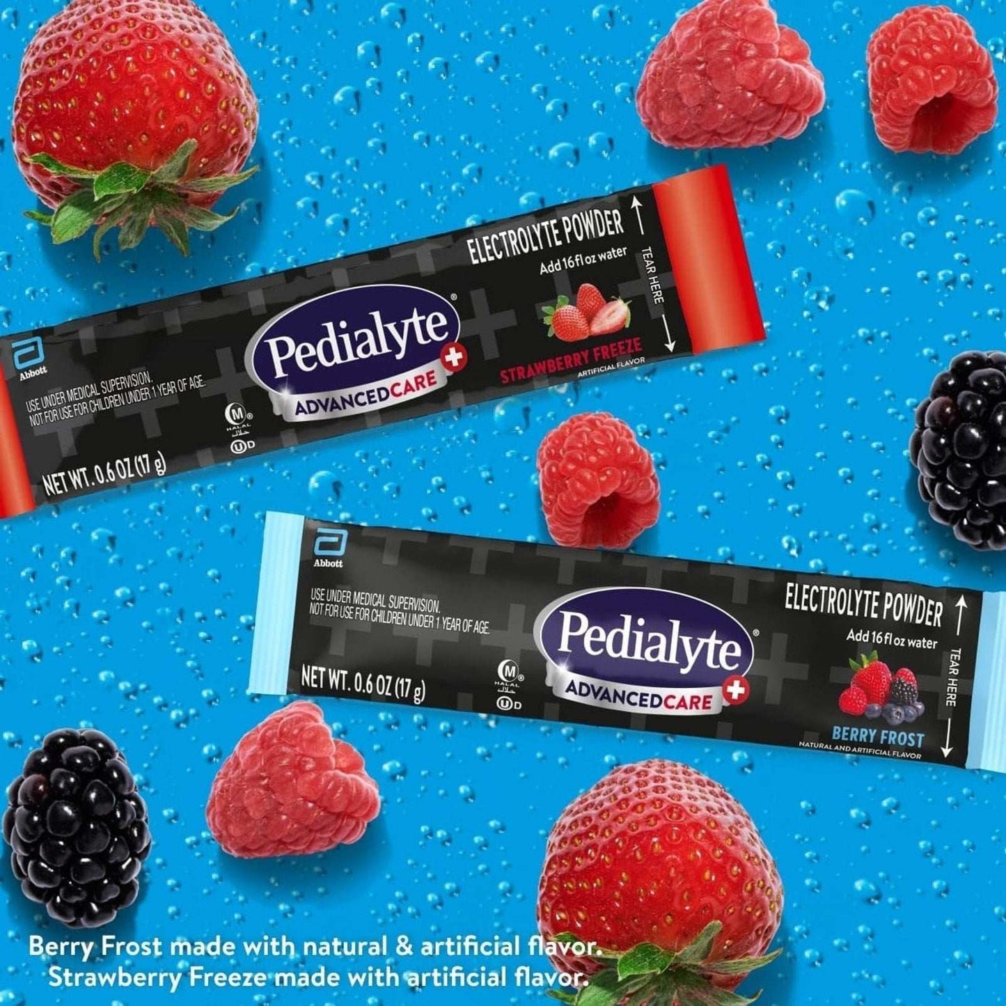 Pedialyte AdvancedCare Plus Electrolyte Powder Berry & Strawberry 24Pk (4 Boxes)