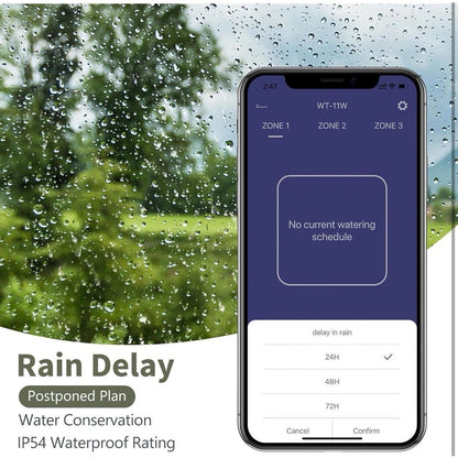 Diivoo WiFi Sprinkler Timer 3 Zone, Smart Water Hose Timer Comp w/ Alexa, Google