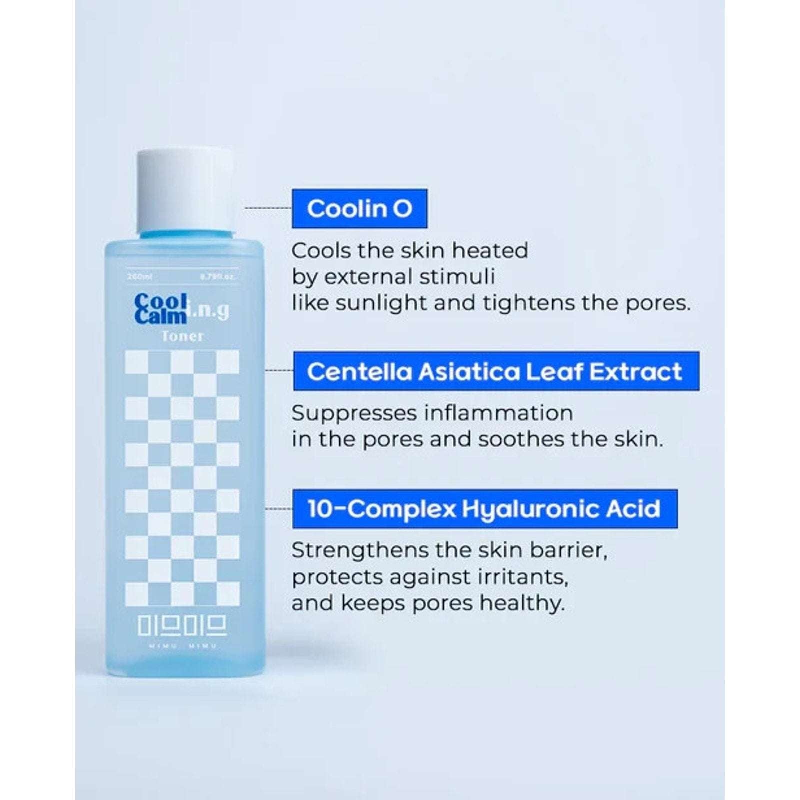 2Pk MIMU MIMU Cooling Calming Toner 10x HA Moisturizes Tighten Pores Sensitive