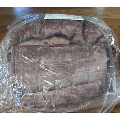 RECYCO Luxury Velvet Quilt Set Full Queen Size Bedding Ultra Soft in Dusty Mauve