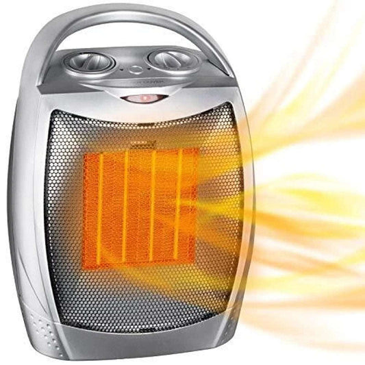 Electric Space Heater Fan w/ Adj Thermostat 1500W Overheat Protection Auto-Off