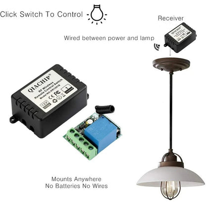12V 1CH 433Mhz RF Remote Relay Switch Momentary Toggle Doors/Lights 2 Relays
