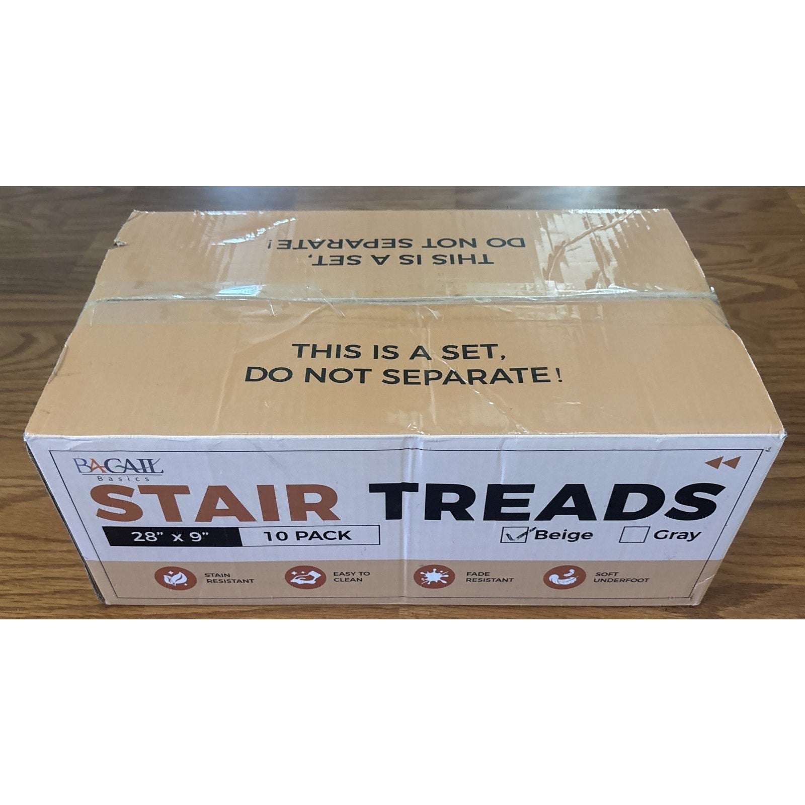 Soft Stair Treads Non-Slip for Wooden Steps, 10pcs 28"x9" Reusable & No Residue