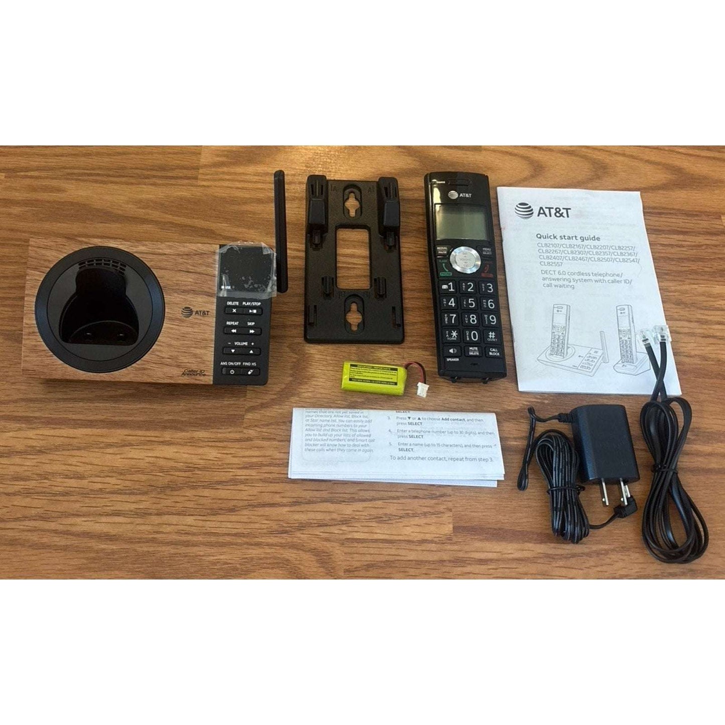 CL82167 DECT 6.0 Cordless Phone w/ Answering Machine, Call ID/Block Wood Grain