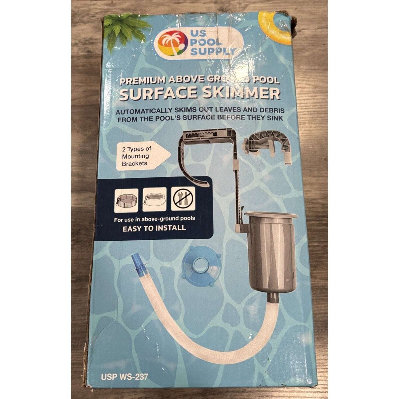 Above Ground Pool Surface Skimmer Wall Mount Automatically Cleans Debris READ