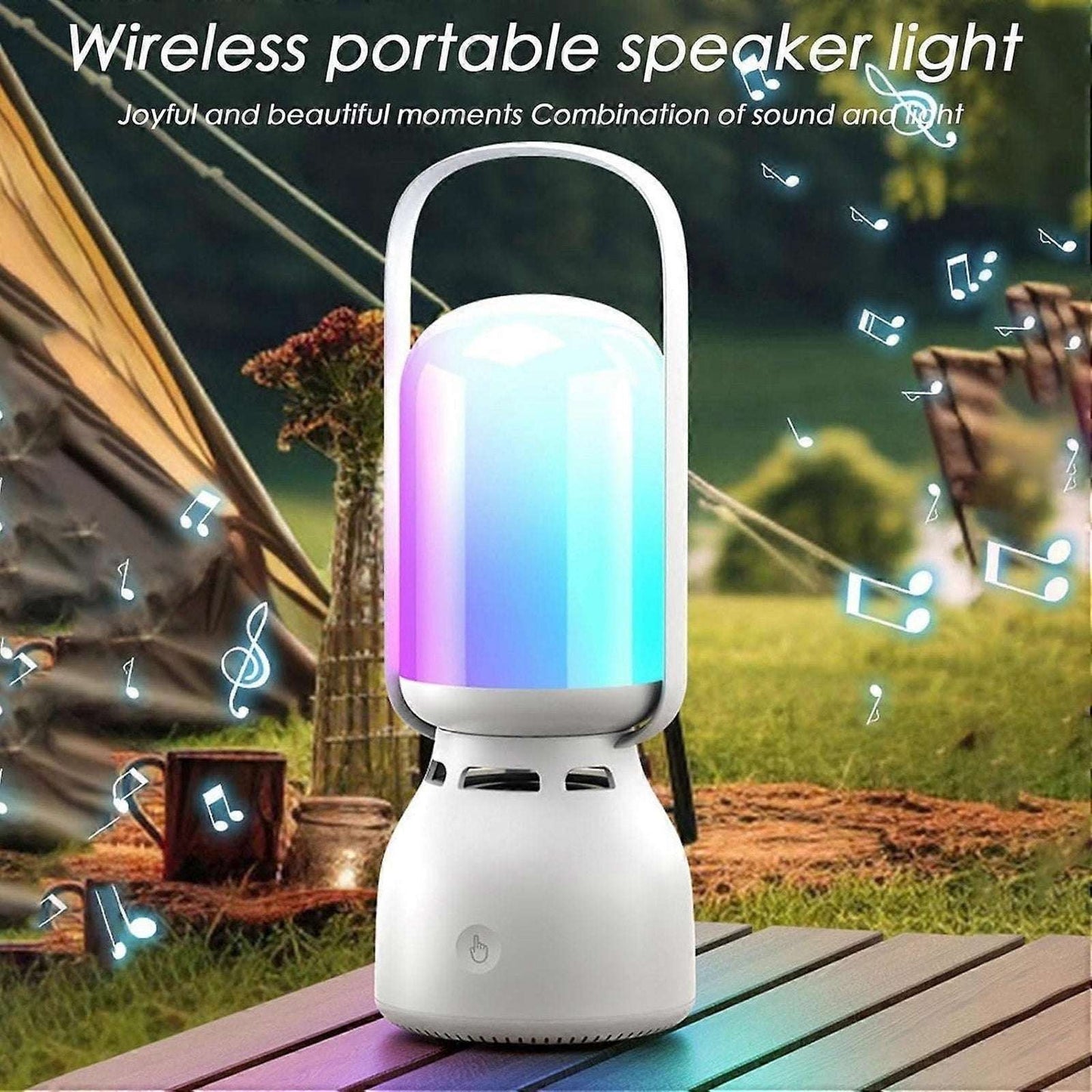 Rechargeable Camping Tent Lantern with Bluetooth Speaker Outdoor Table RGB Light