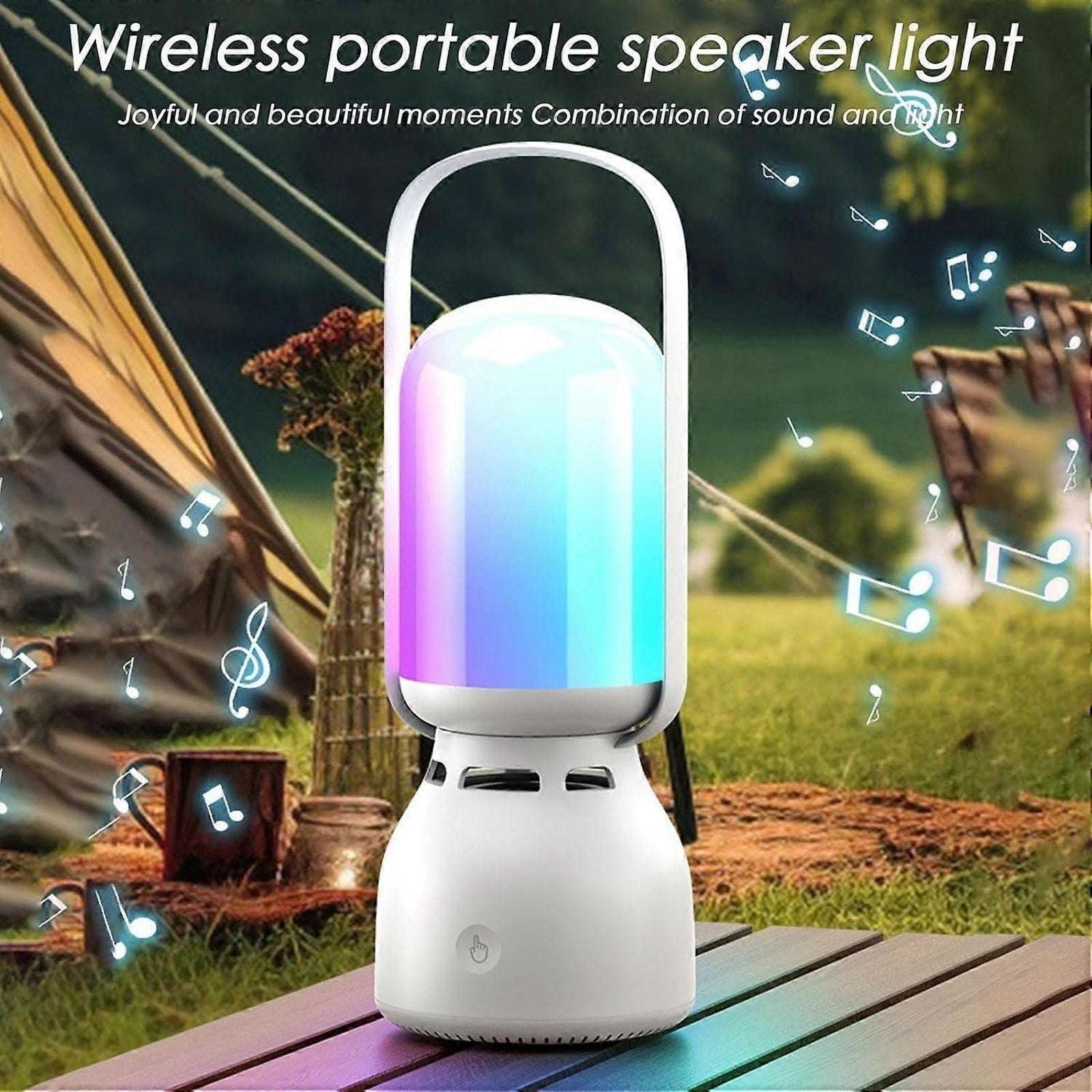 Rechargeable Camping Tent Lantern with Bluetooth Speaker Outdoor Table RGB Light