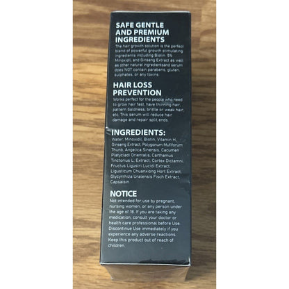 SEFUDUN Hair Growth Serum Kit W/ Biotin & Minoxidil 5% 2.02 fl oz 100% Effective