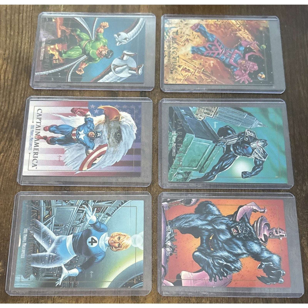 1992 Skybox Marvel Masterpieces 6 card lot 7, 11, 16, 25, 30 & 39 Captain America