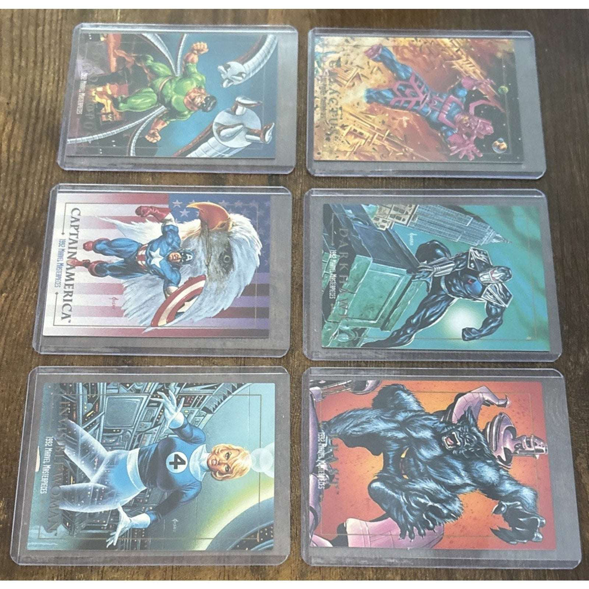 1992 Skybox Marvel Masterpieces 6 card lot 7, 11, 16, 25, 30 & 39 Captain America