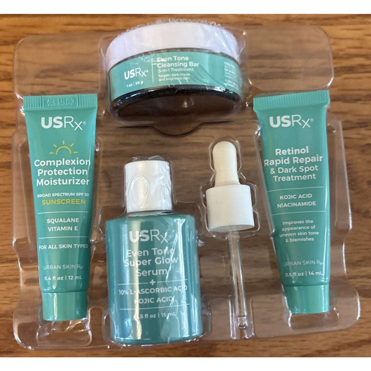 Urban Skin Rx Even Tone Essentials Starter Kit 4PC Skincare Set w/ Full SZ Serum