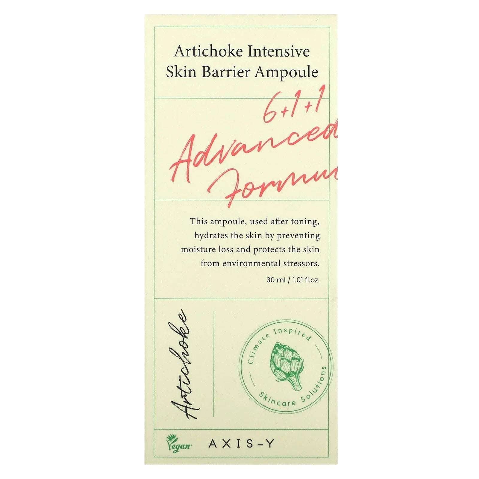 AXIS-Y Artichoke Intensive Skin Barrier Ampoule 6+1+1 Adv. Formula 30ml K-Beauty