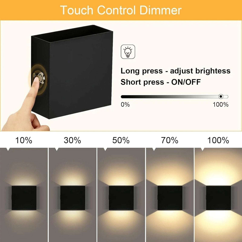RGB Battery Operated Sconce with Remote Dimmable LED Wall Light Rechargeable