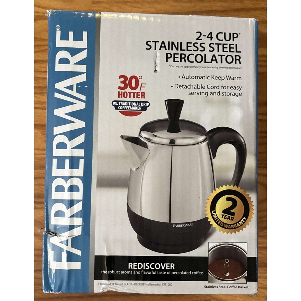Farberware Electric Coffee Percolator FCP240 Stainless Steel Basket Automatic