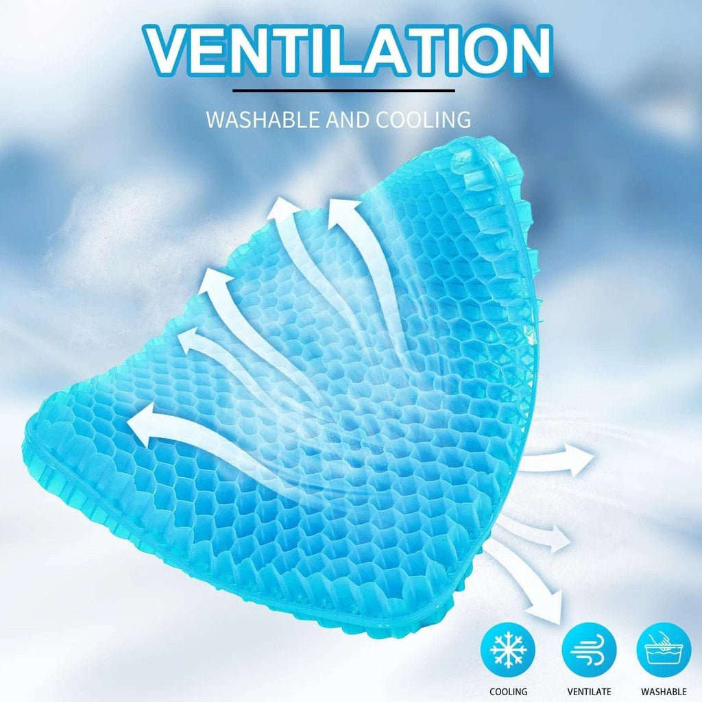 Gel Seat Cushion Long Sitting 16.5" x 14.5" x 2.4" Extra Thick Pressure Relief