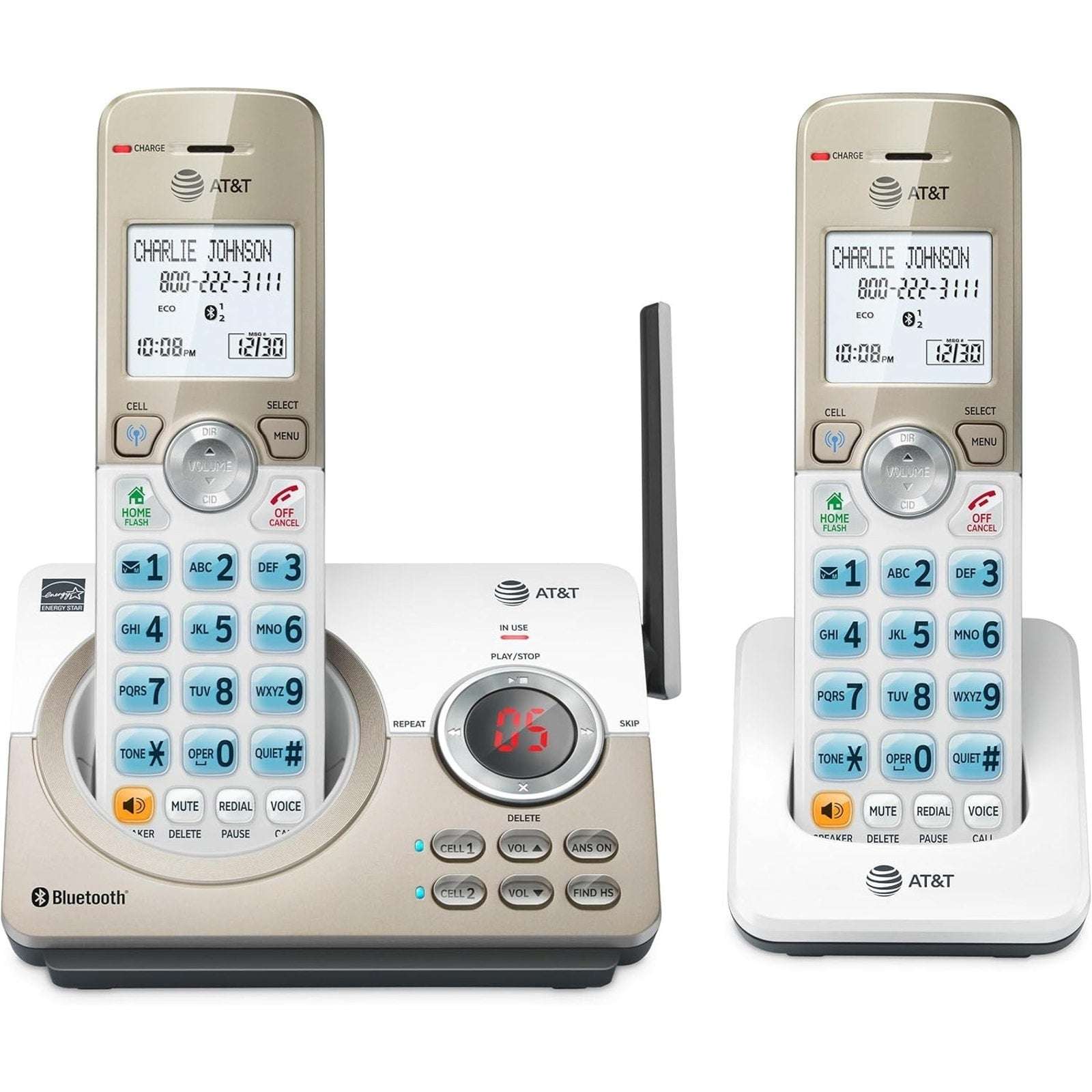AT&T DL72219 Expandable 2 Handset Cordless Phone Answering Sys w Connect to Cell