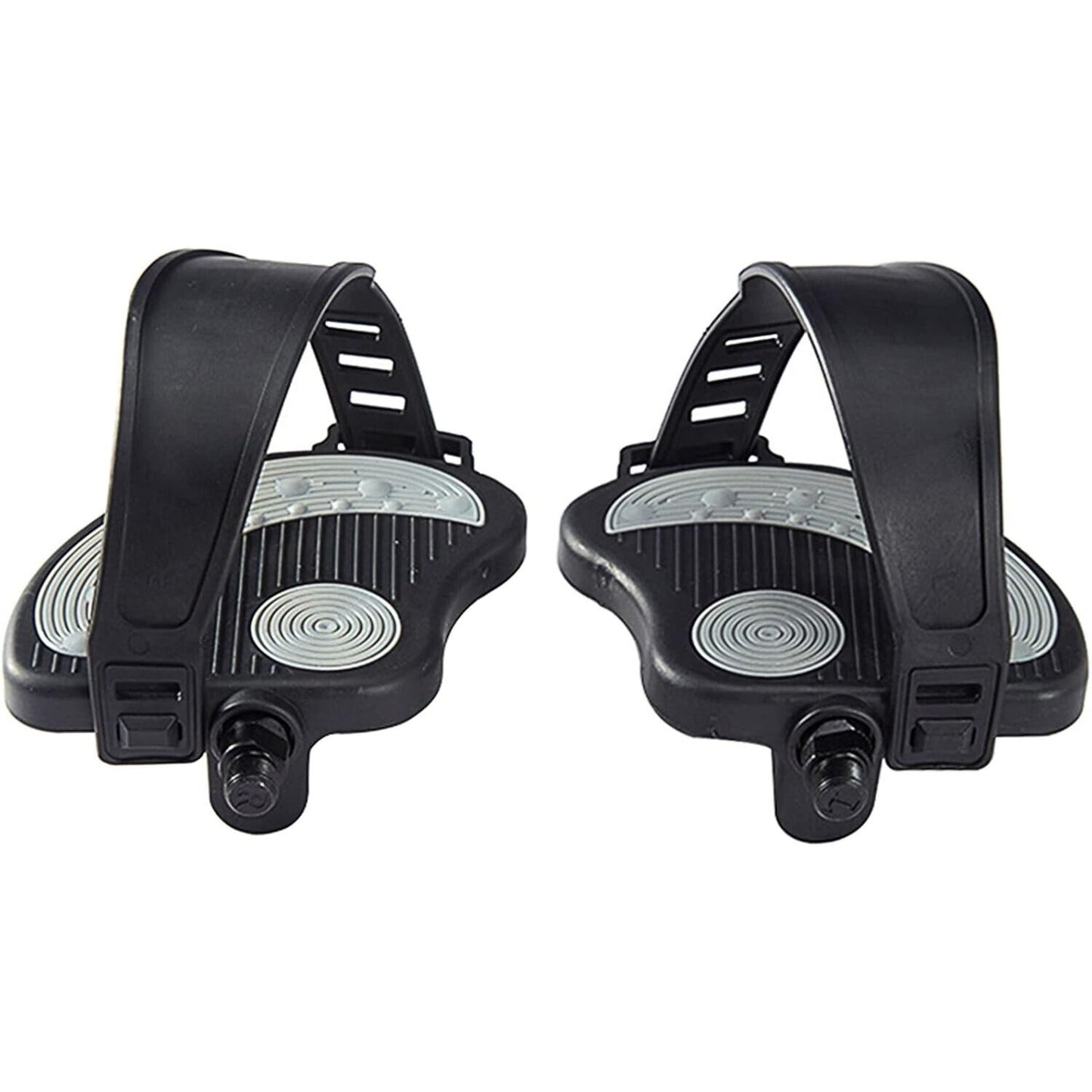 1 Pair Exercise Bike Pedals Anti-Slip w/ Adjustable Straps 9/16" Spindle Trinka