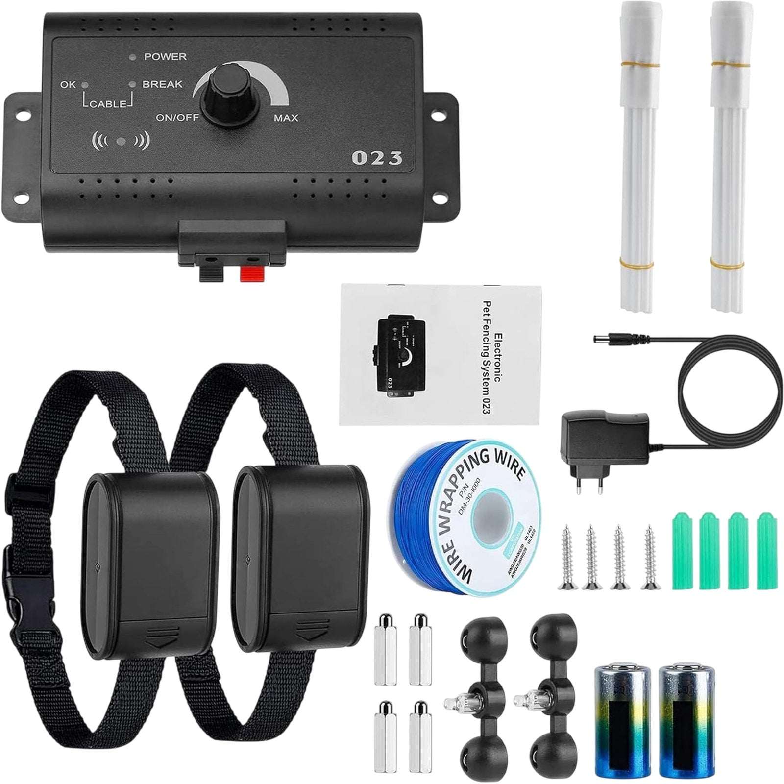 2 Dog Wireless Electric In-Ground Fence Containment System Shock Training Collar