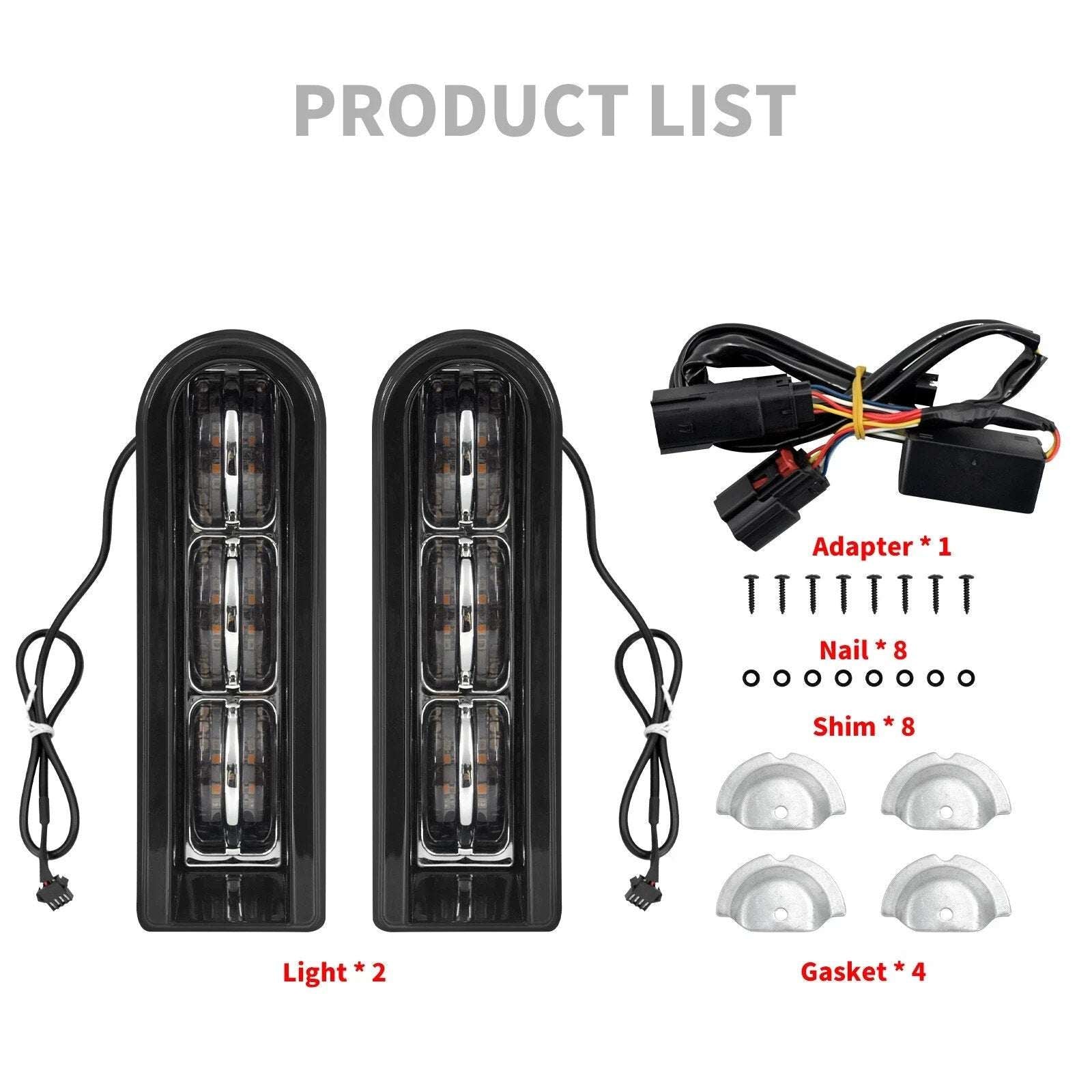 VG MOTO Saddlebag Filler LED Lights w/ Clear Lens for Harley Touring 2014-2022