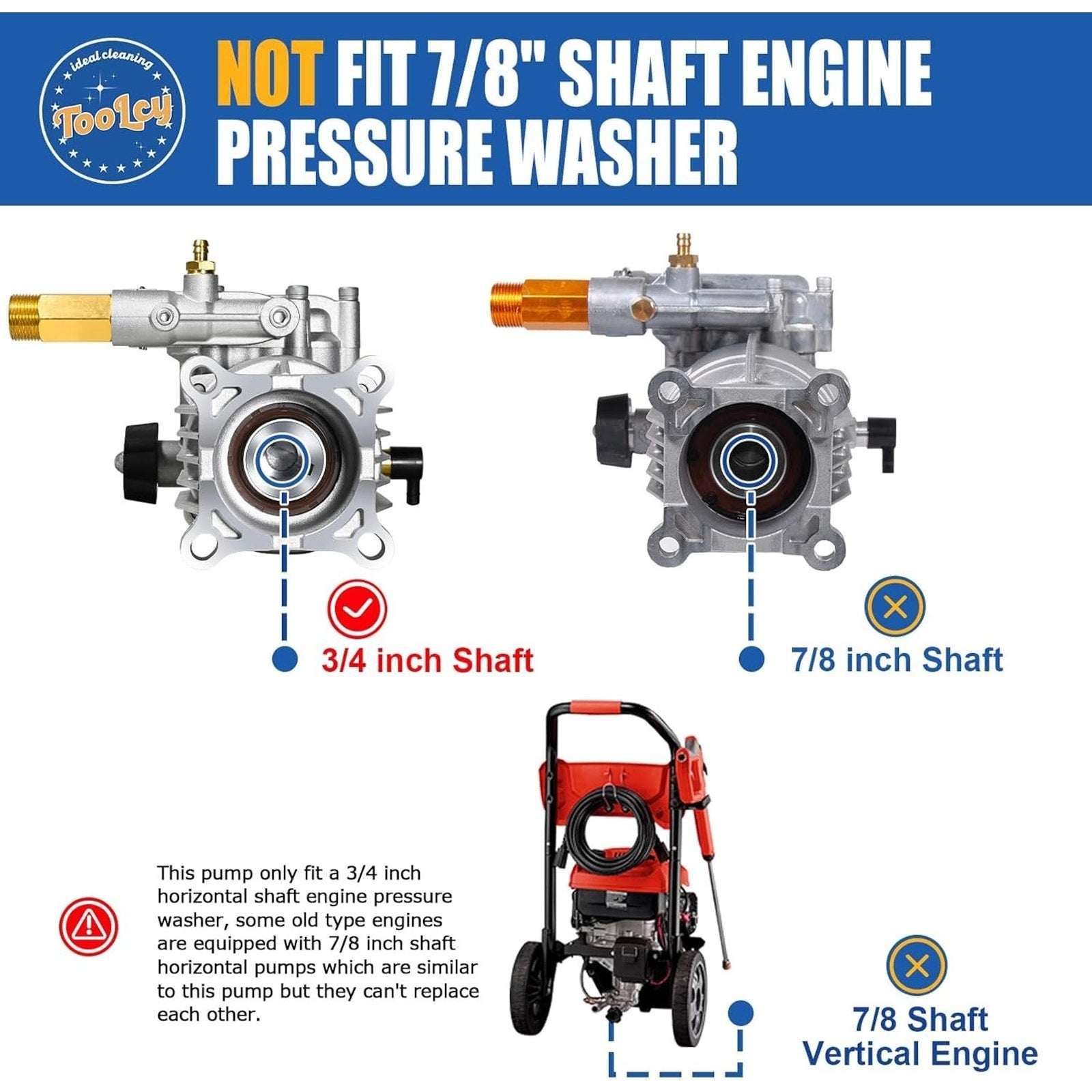 3/4″ Shaft Pressure Washer Pump 2600-3300 PSI 2.5 GPM for Honda Simpson Ryobi