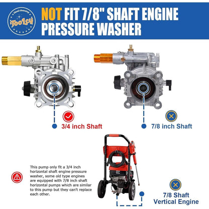 3/4″ Shaft Pressure Washer Pump 2600-3300 PSI 2.5 GPM for Honda Simpson Ryobi
