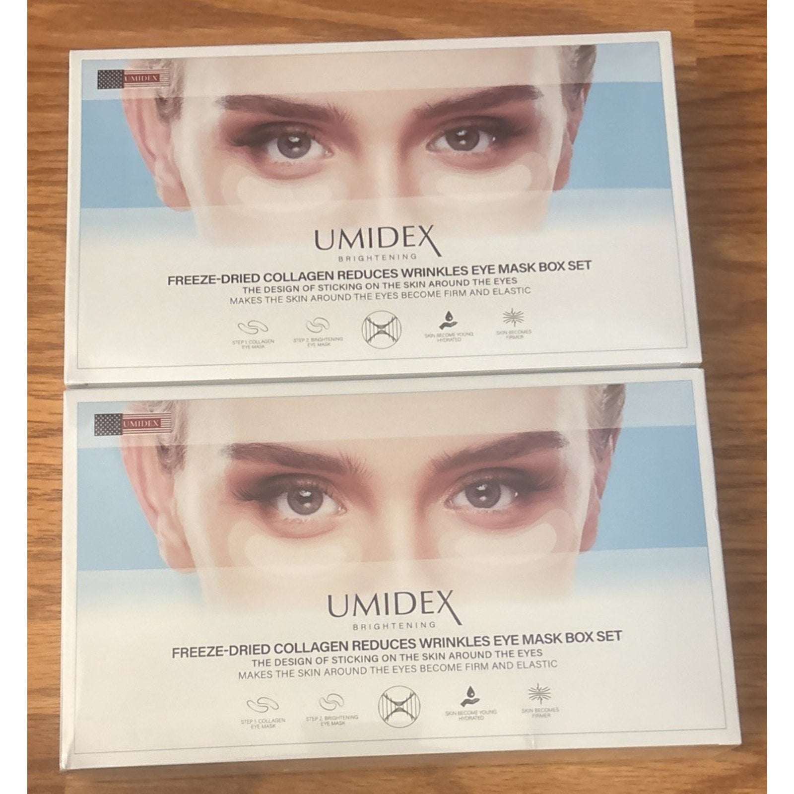 2x Umidex Facial 2-Step Freeze-Dried Collagen & Brightening Eye Mask Box Set