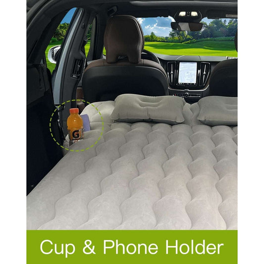 SUV Inflatable Air Mattress w Pump Drive-Ins Road Trips Camping Cup Phone Holder