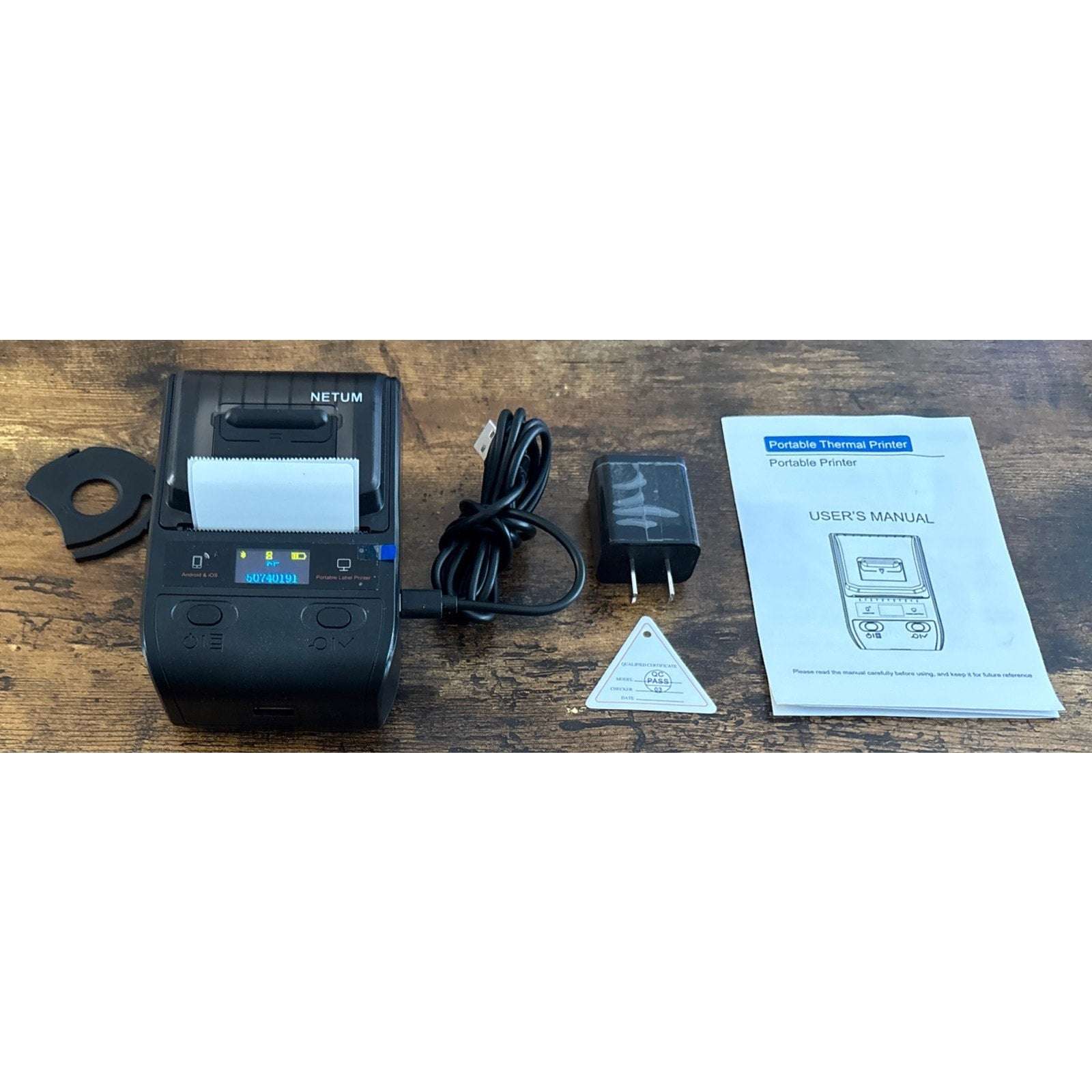 G5 Netum Bluetooth Thermal Label Maker Printer Android IOS Windows Black NEW/OB
