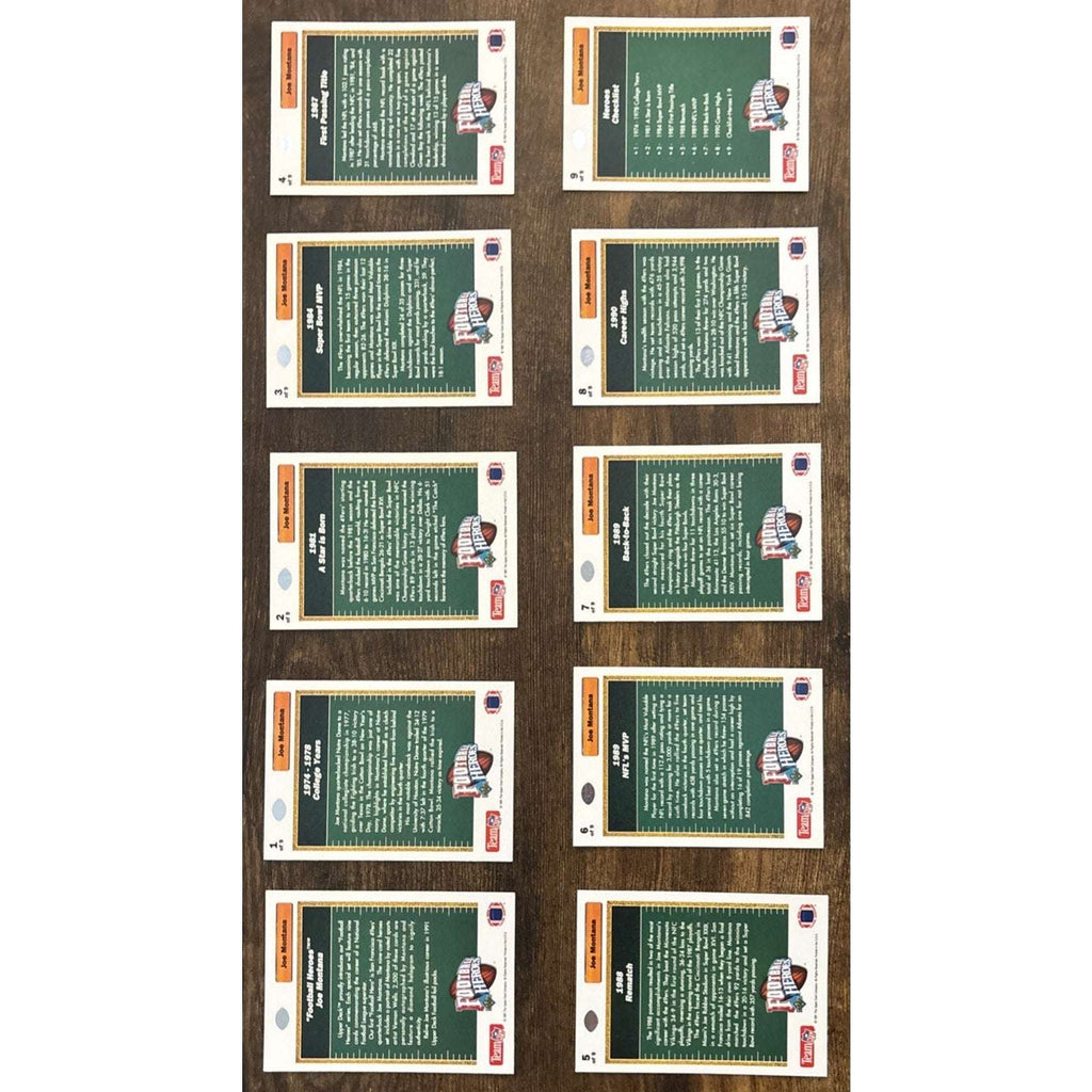 1991 Upper Deck Football Heroes Joe Montana Cards COMPLETE SET Pristine & Center