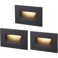 Cloudy Bay Indoor/Outdoor LED 120V Step Light 3w CR190 Dimmable 3 Pack Bronze