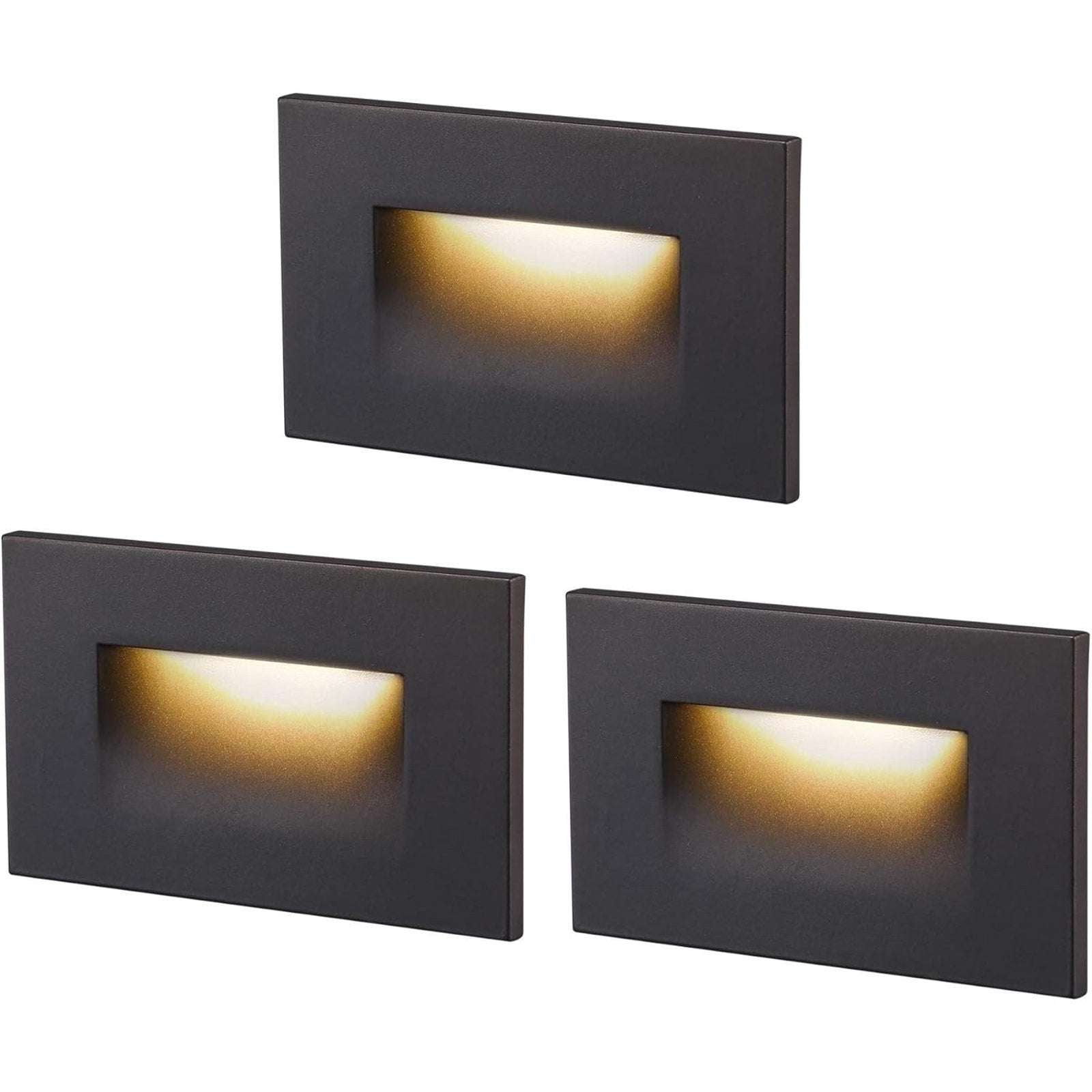 Cloudy Bay Indoor/Outdoor LED 120V Step Light 3w CR190 Dimmable 3 Pack Bronze