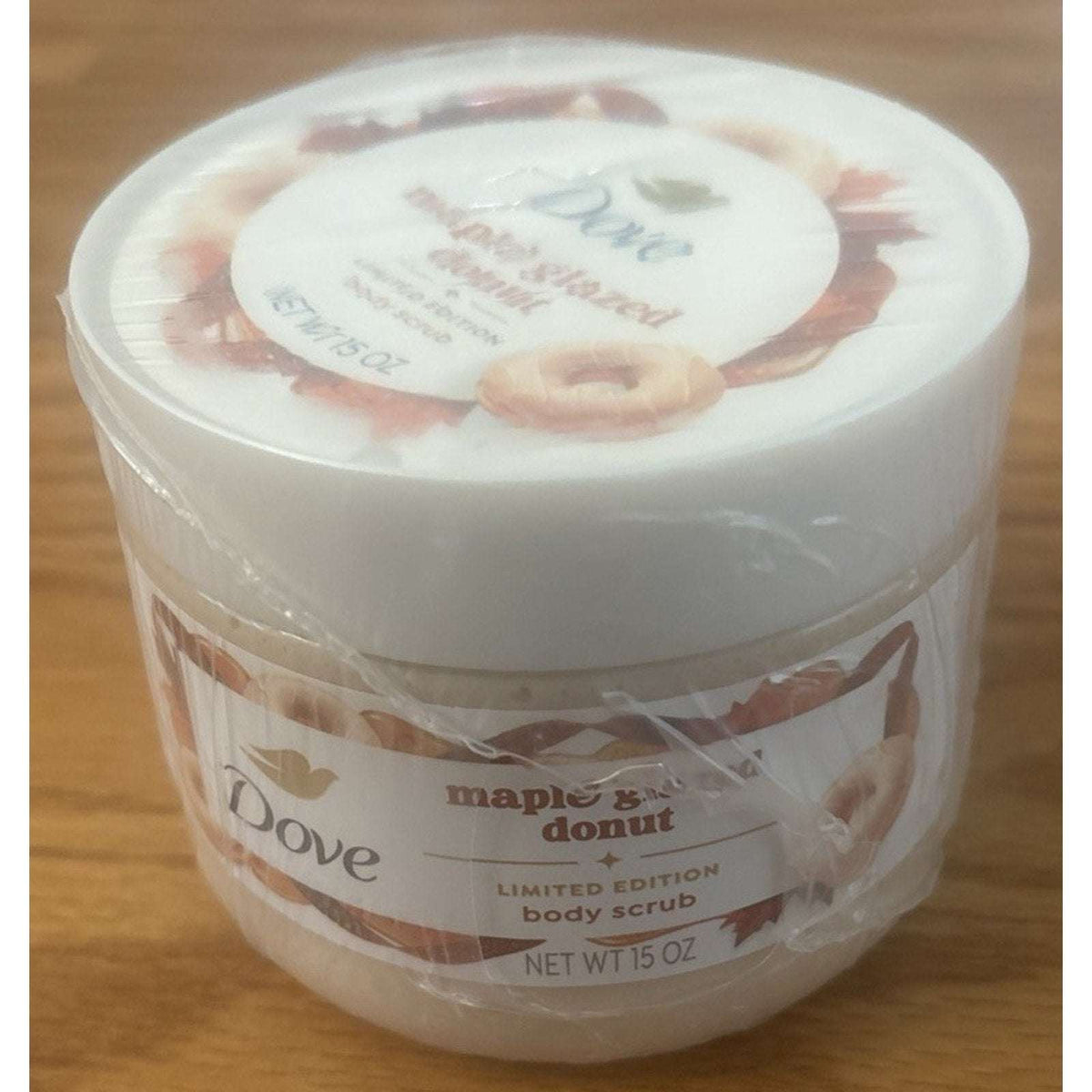 3PC Dove Limited Edition Maple Glazed Donut Body Wash, Body Scrub & Bar Soap Set