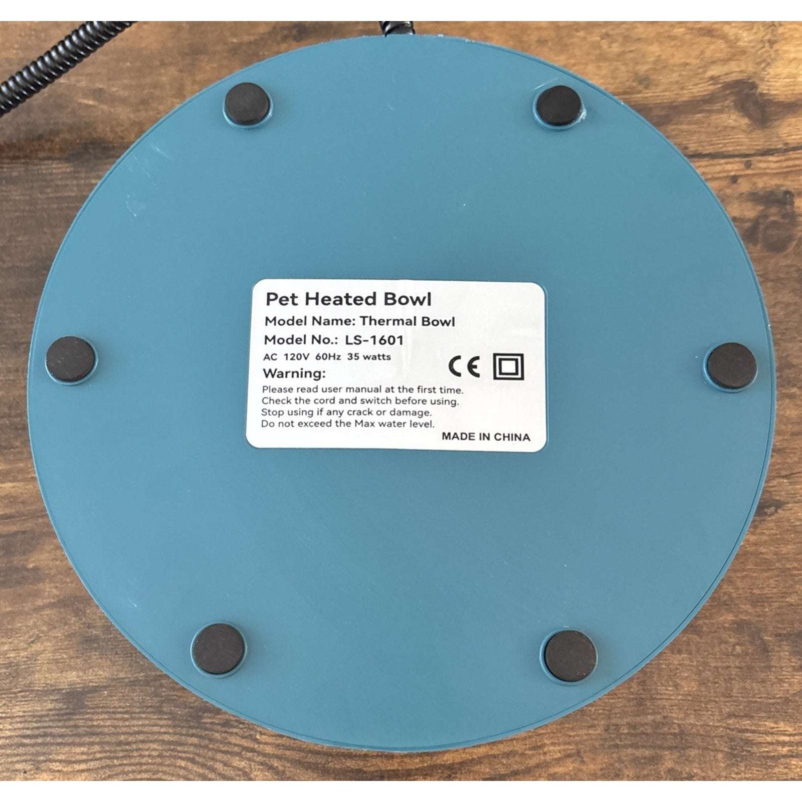 35W Heated Pet Water Bowl Waterproof Thermostatically Control AntiChew Cord 2.2L