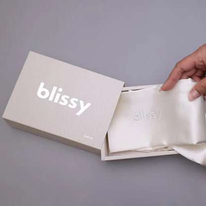 Blissy 100% Pure Mulberry Silk Pillowcase 22 Momme King Size in White - Cooling