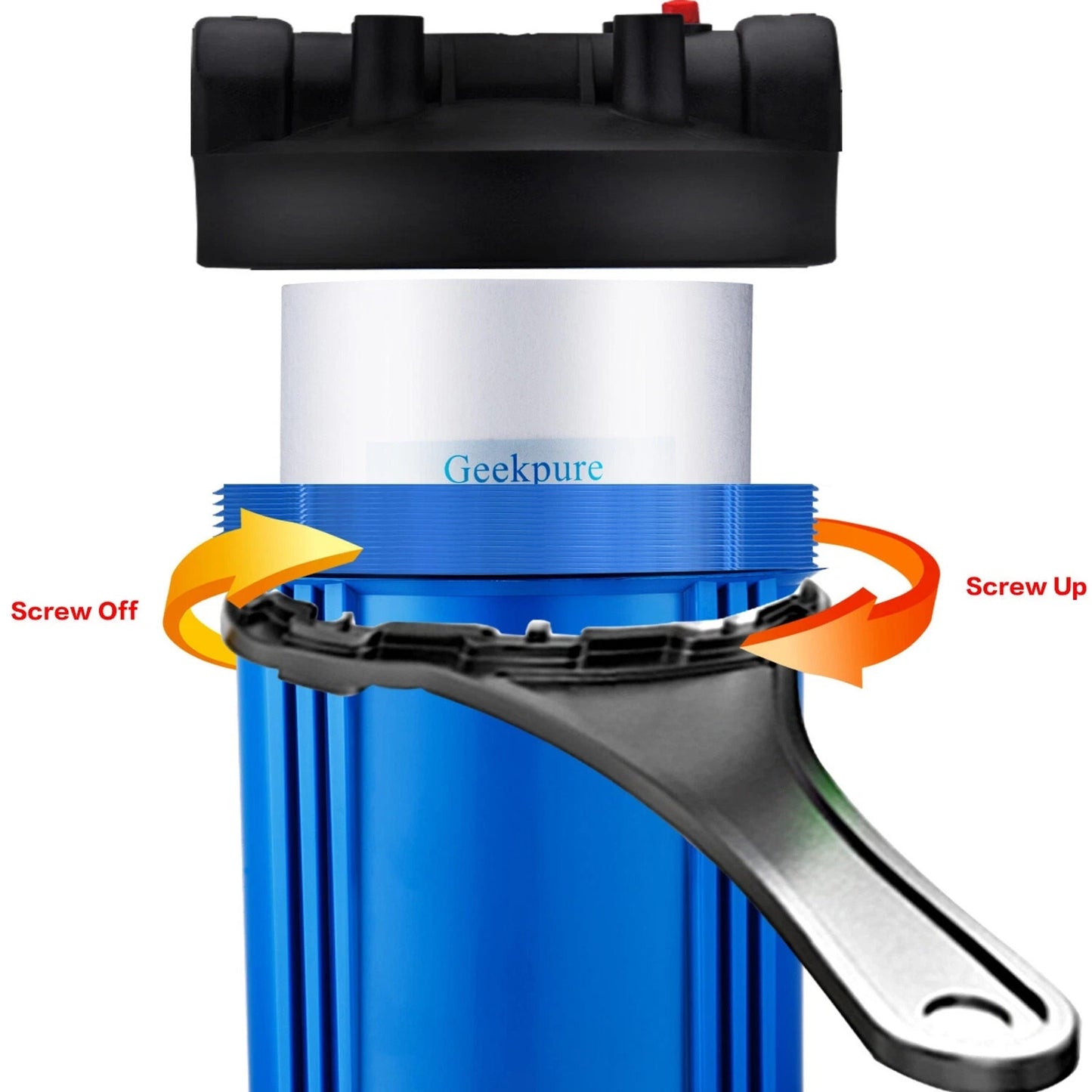 Geekpure 10 Inch Whole House Water Filter Housing 1"NPT Fit 4.5" x 10" Filters