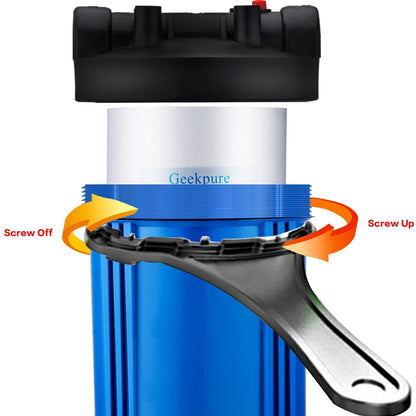 Geekpure 10 Inch Whole House Water Filter Housing 1"NPT Fit 4.5" x 10" Filters