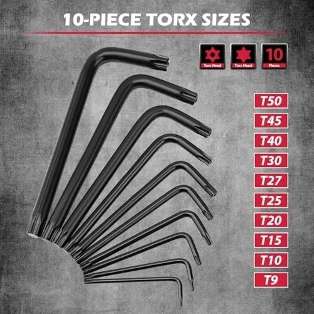 41-Piece Allen Wrench Set SAE Metric Torx Key + Hex Key T-Handle Set T9-T50