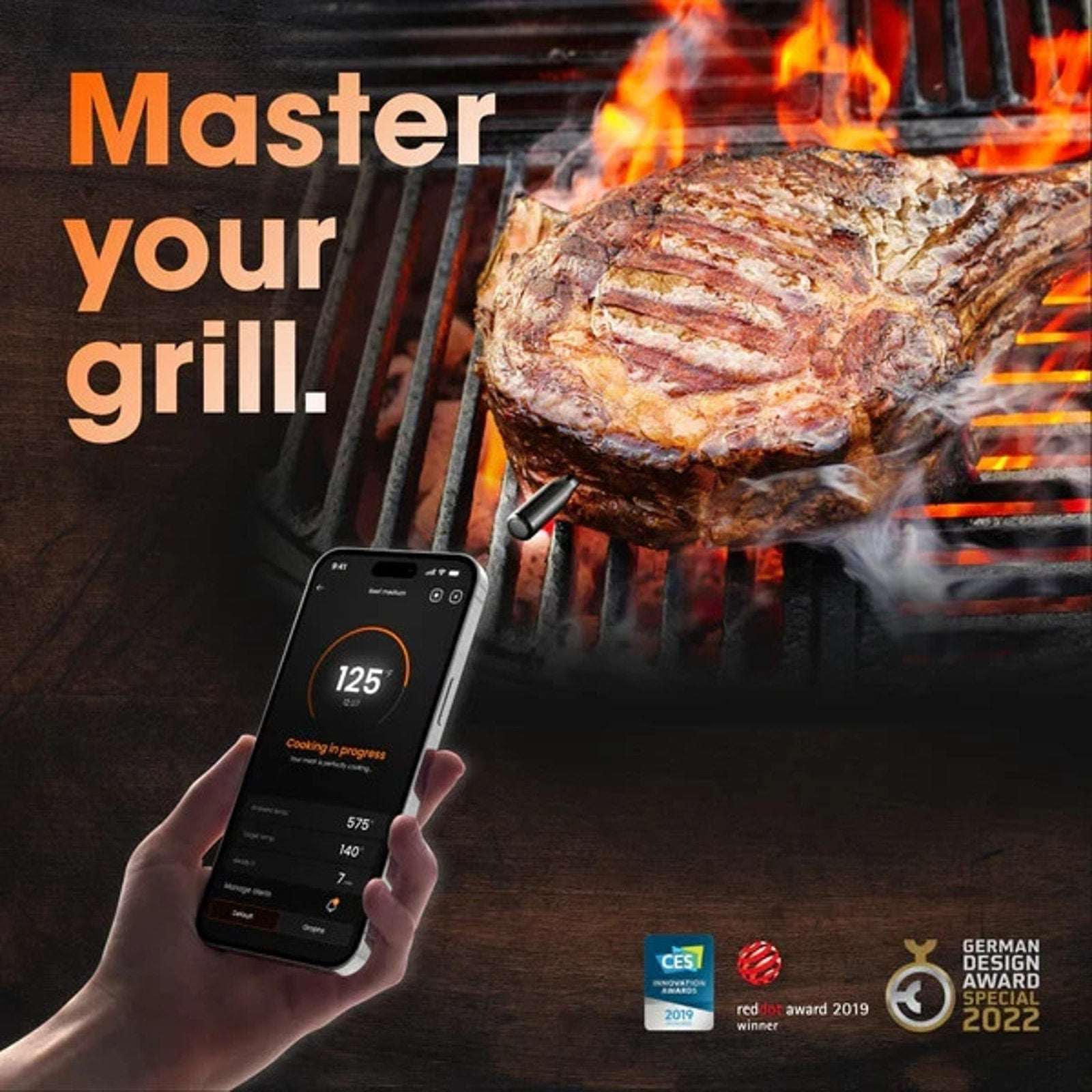 Mastrad Meat It Smart Wireless Bluetooth Meat Dual Probe BBQ Oven Grill Smoker