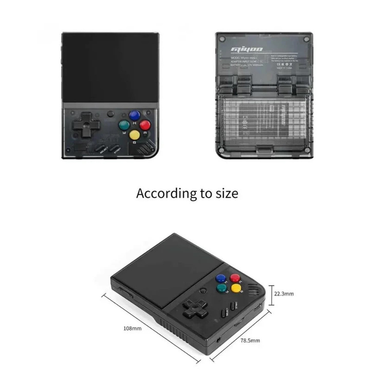 MIYOO Mini Plus Retro Handheld Game Console 64GB 3.5 inch IPS Screen Gray NEW
