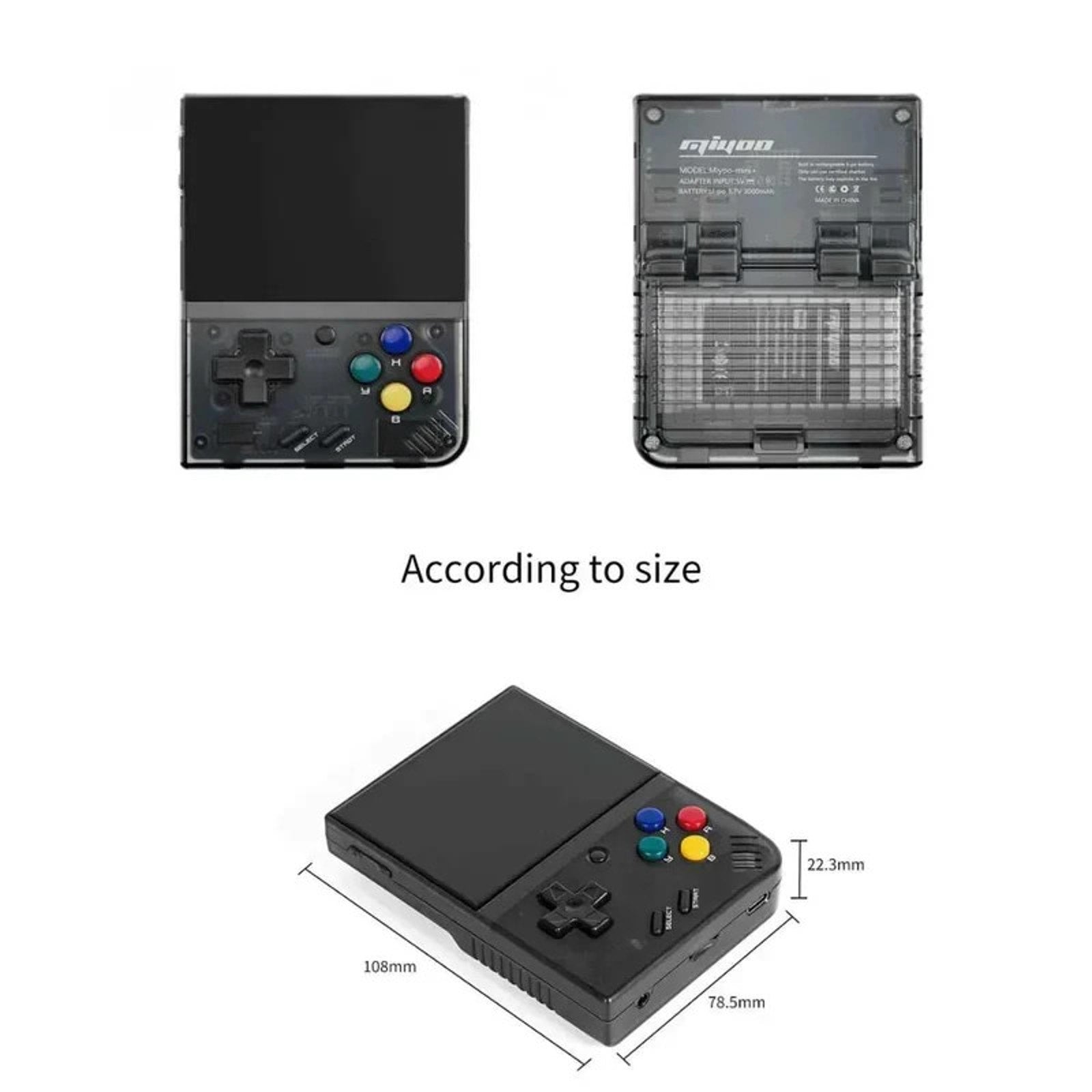 MIYOO Mini Plus Retro Handheld Game Console 64GB 3.5 inch IPS Screen Gray NEW