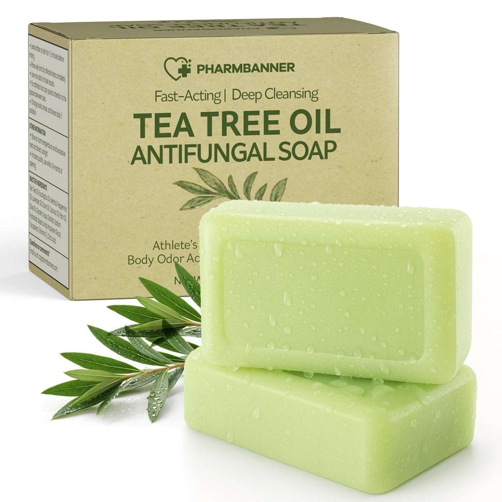 8PK Antifungal Bar Soap Tea Tree Oil for Face & Body Athlete’s Foot, Jock Itch
