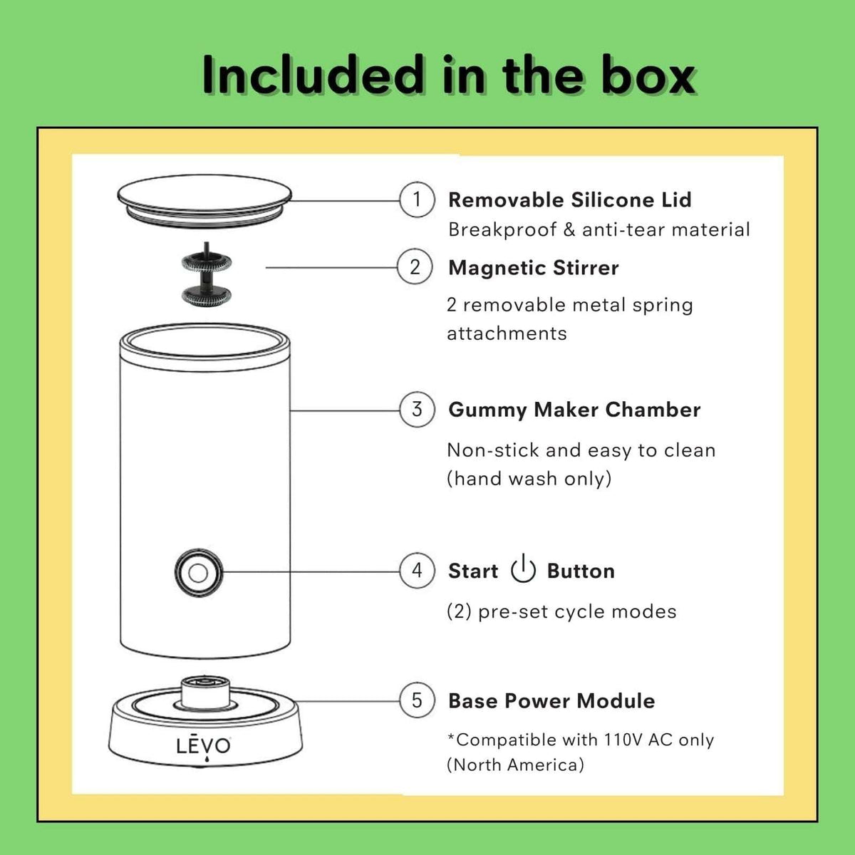 LEVO Gummy Candy Mixer Hands-Free DIY Infused Potent Edible Maker Machine
