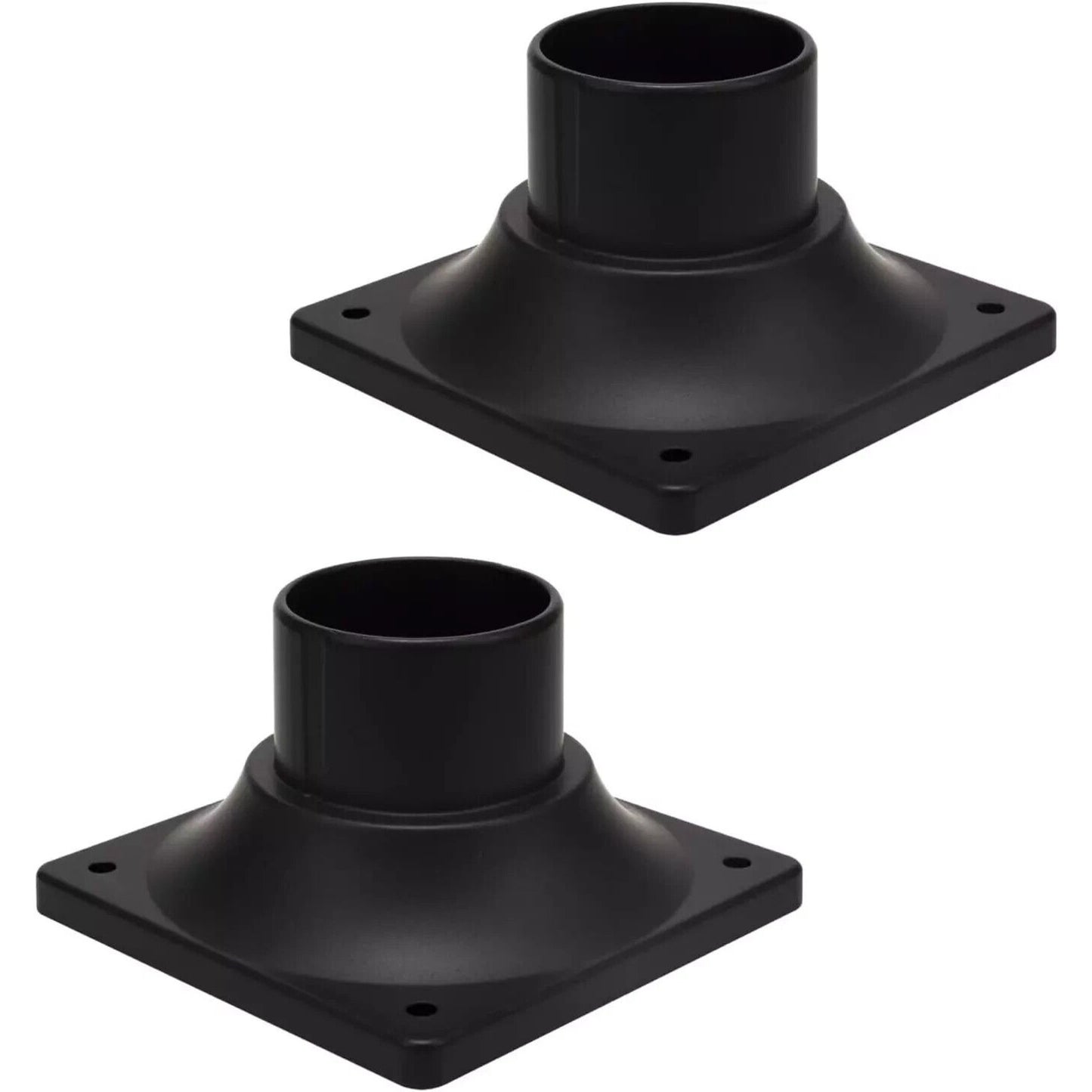 LIT-PaTH Outdoor Post Light Mounting Base 2-Pack Matte Black For Wet Locations