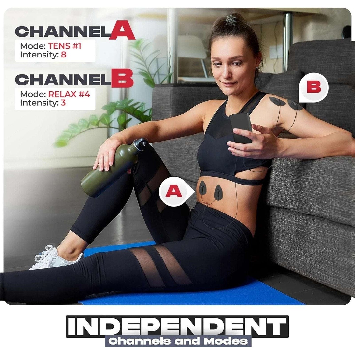 Neocarbon TENS Unit Electronic PMS Massager Machine Gray