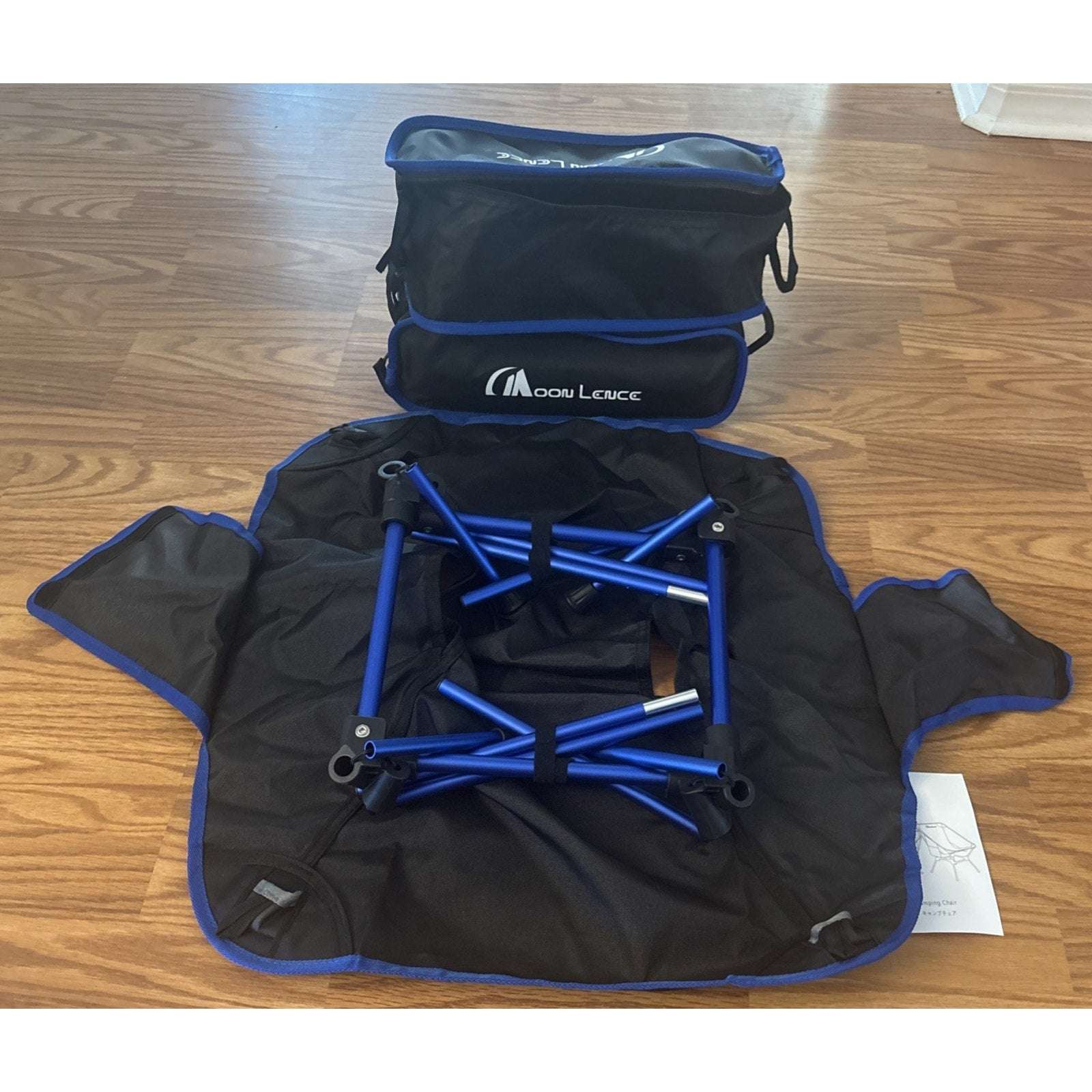 MOON LENCE PORTABLE FOLDING Beach Camping Lawn CHAIRS W/ SIDE POCKETS, SET OF 2