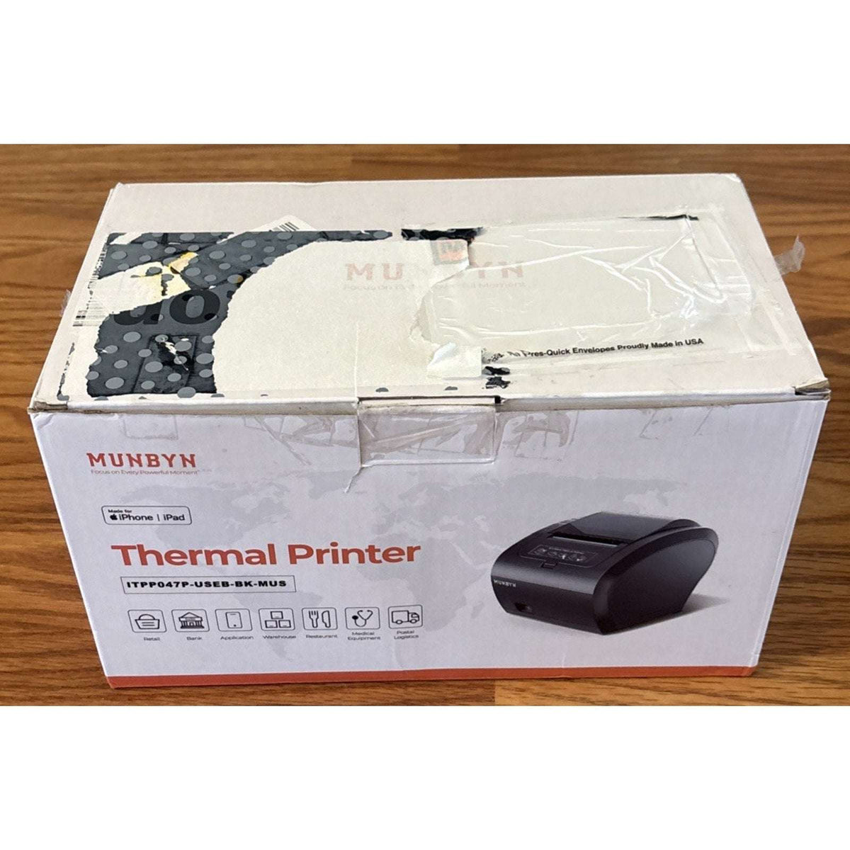 MUNBYN MFi iOS Bluetooth Thermal Receipt Printer ITPP047P-USEB-MUS iPhone iPad