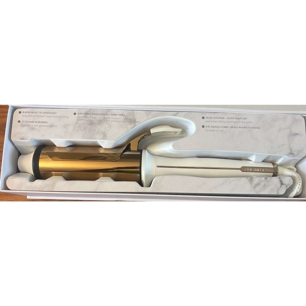 Kristin Ess Soft Bend 2" Titanium Curling Iron Rapid Heat, 4 Heat Setting, Dual