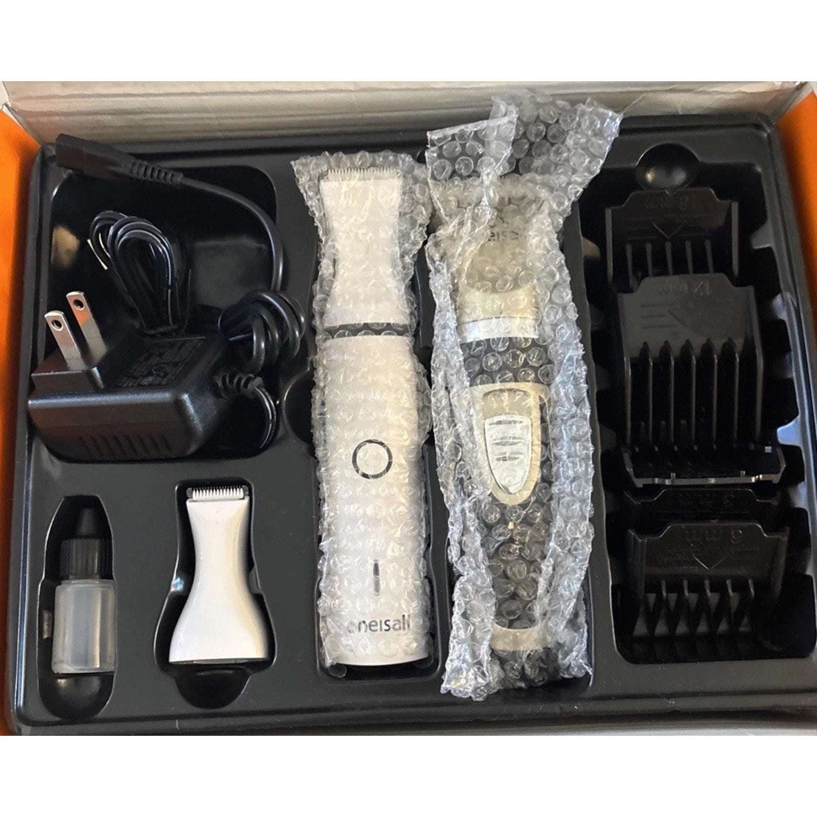 oneisall 2 in 1 Dog Cat Hair Clippers & Paw Trimmer Kit Low Noise Cordless X2+N5