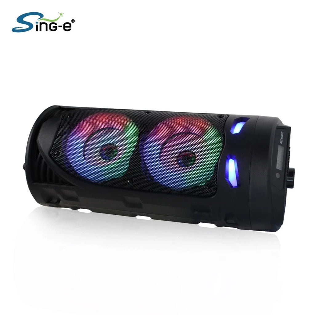 Sing-e ZQS4239S Portable Super Bass LED Speaker w/ Remote, USB/AUX, 1800mAh, Mic