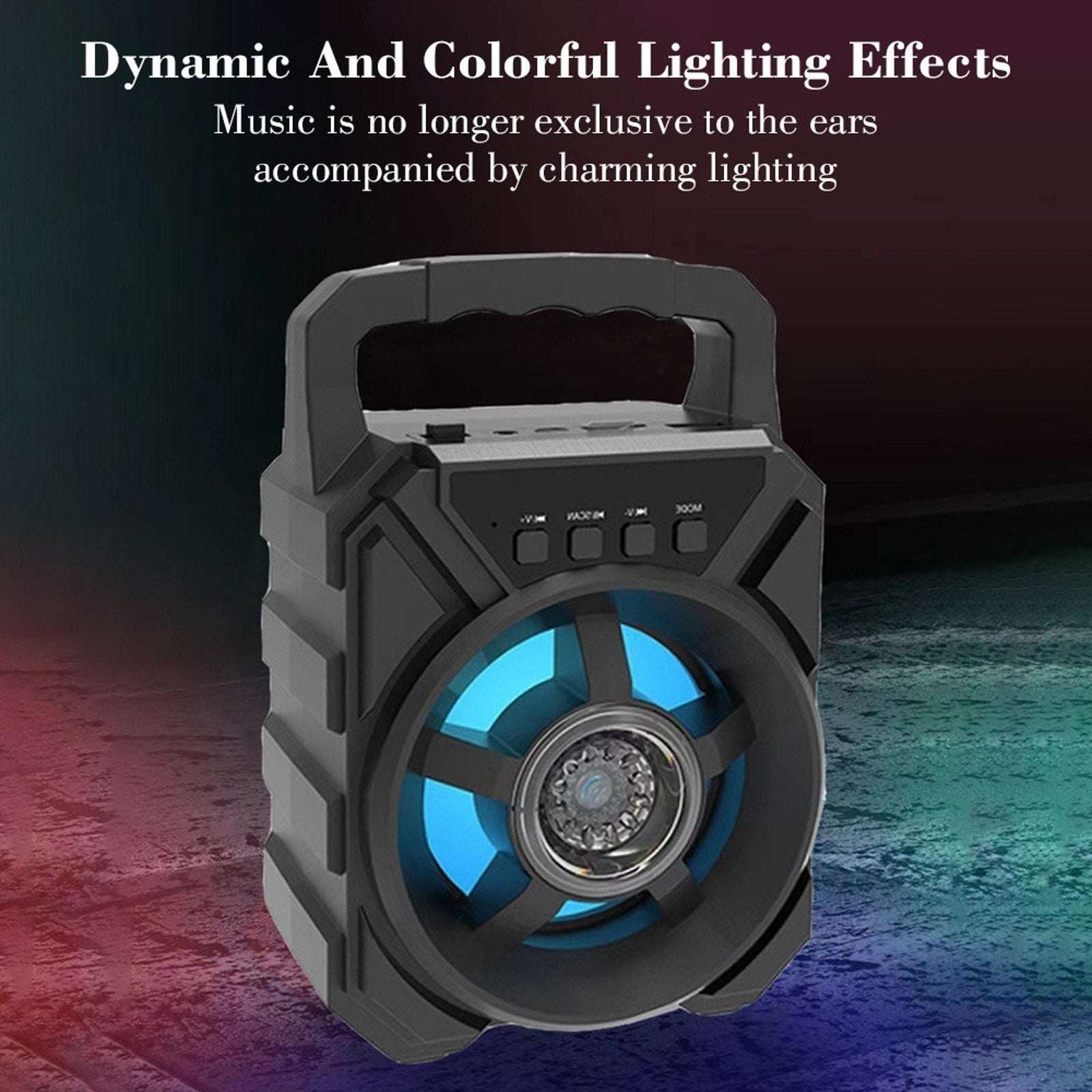 Portable Mini Bluetooth Speaker Karaoke Machine with Microphone & RGB LED Lights